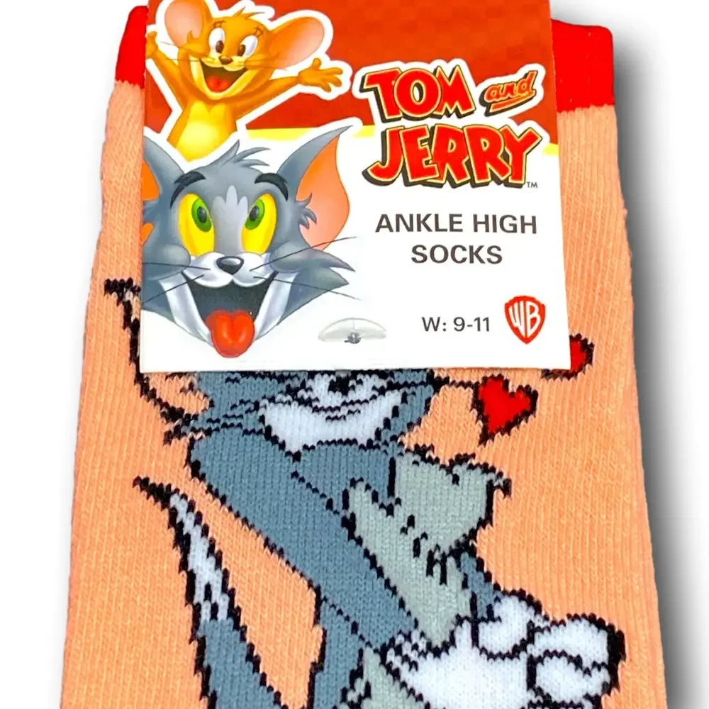 3/$20 Tom & Jerry Valentine's Day Hearts Funny Novelty Ankle Socks - NWT